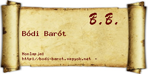 Bódi Barót névjegykártya